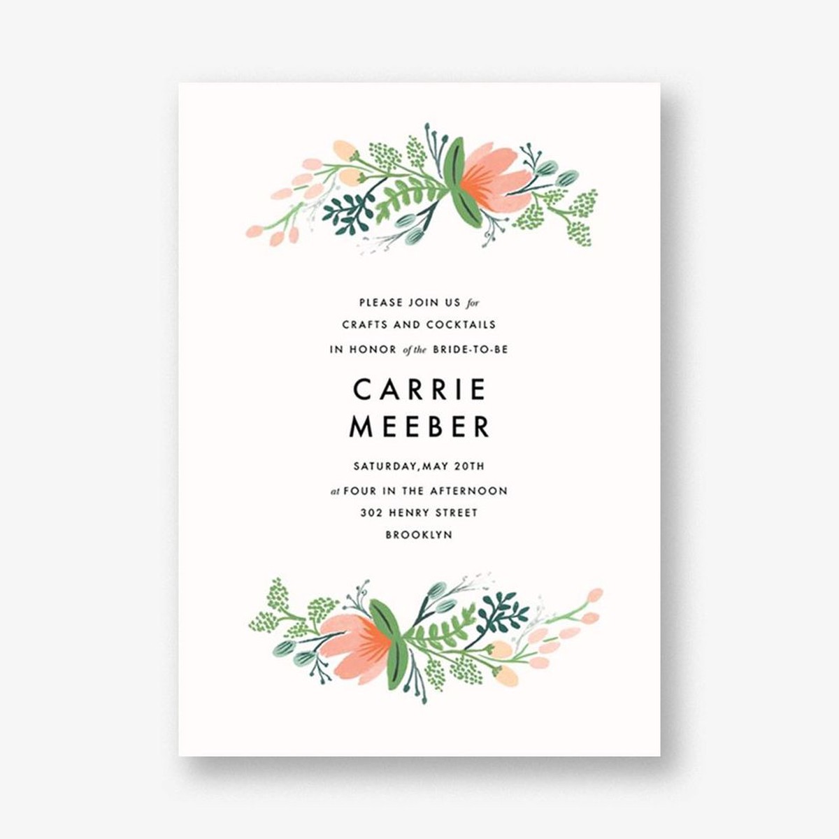 Primrose Garland Bridal Shower Invitation