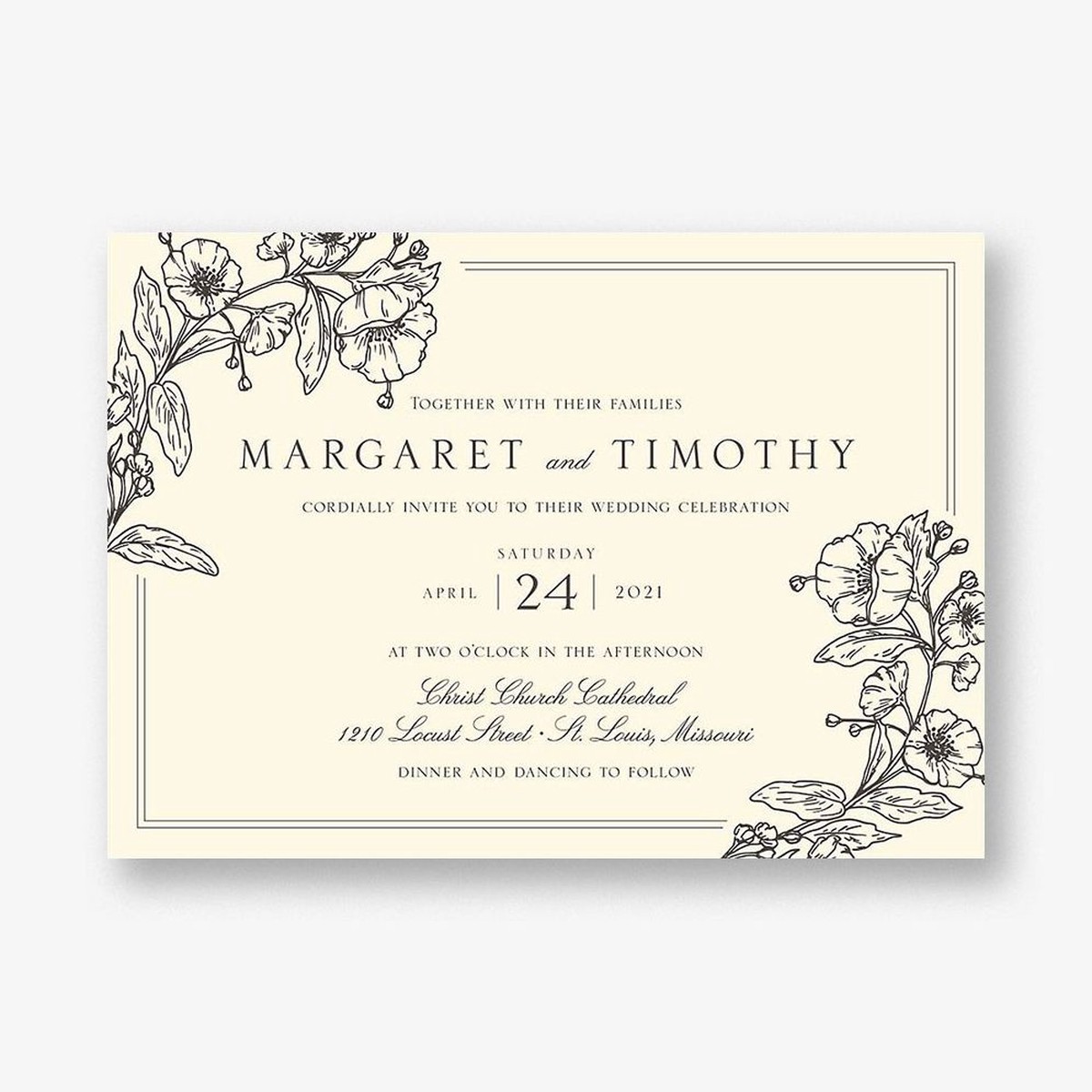 Blossom Border Wedding Invitation