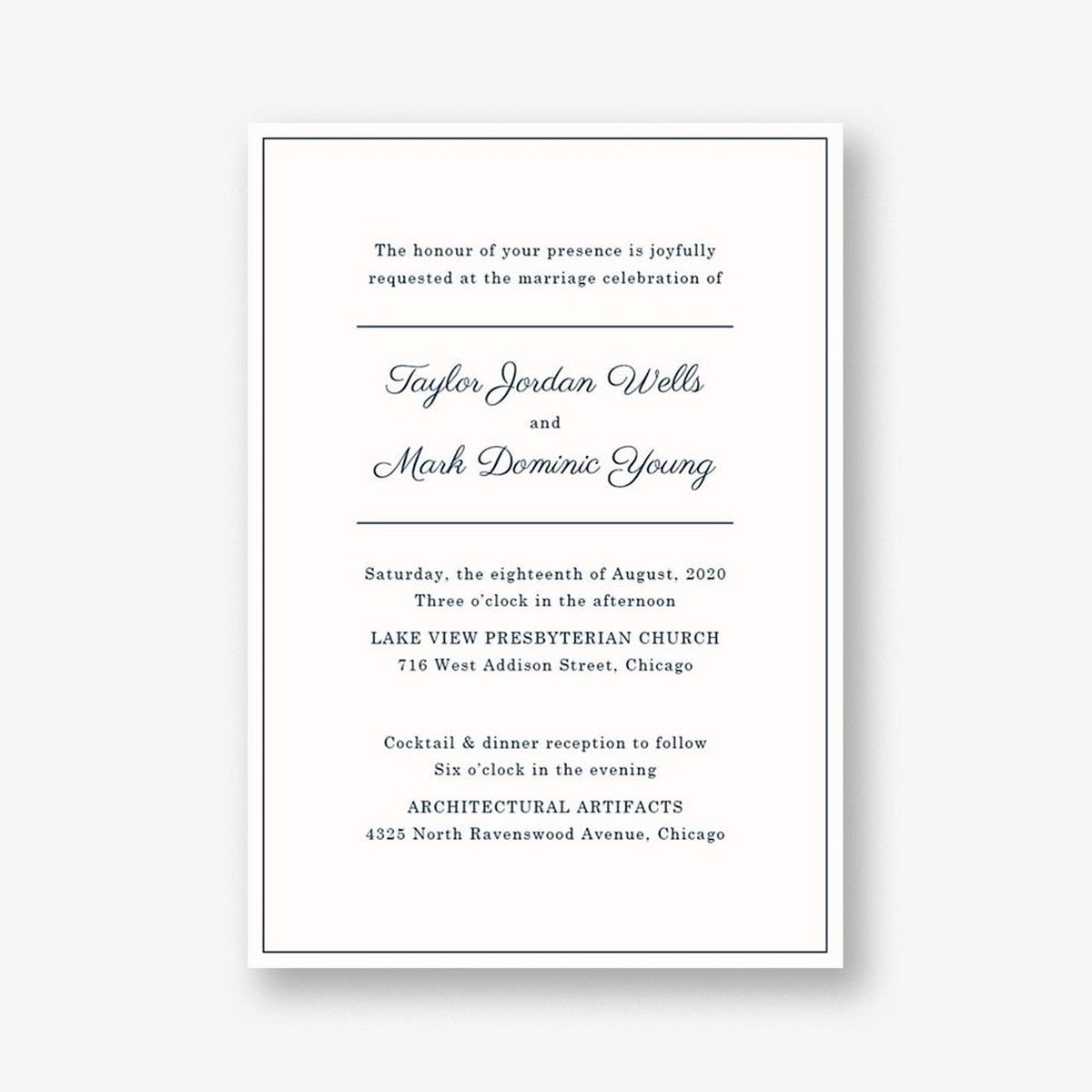 Delicate Border Wedding Invitation
