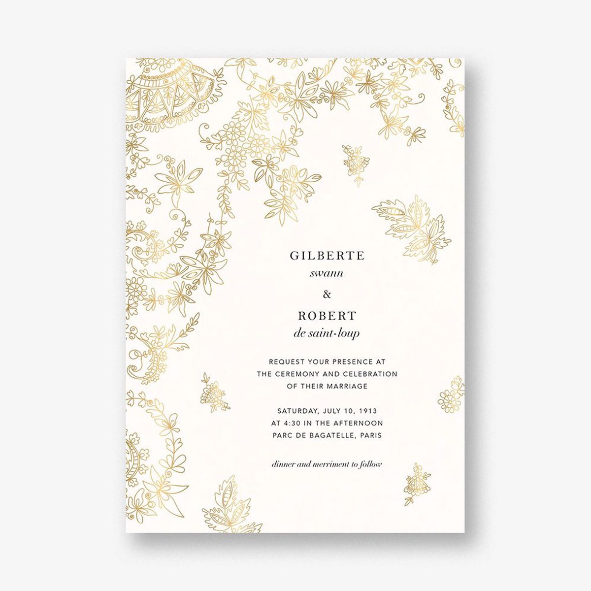 Floral Filigree Wedding Invitation