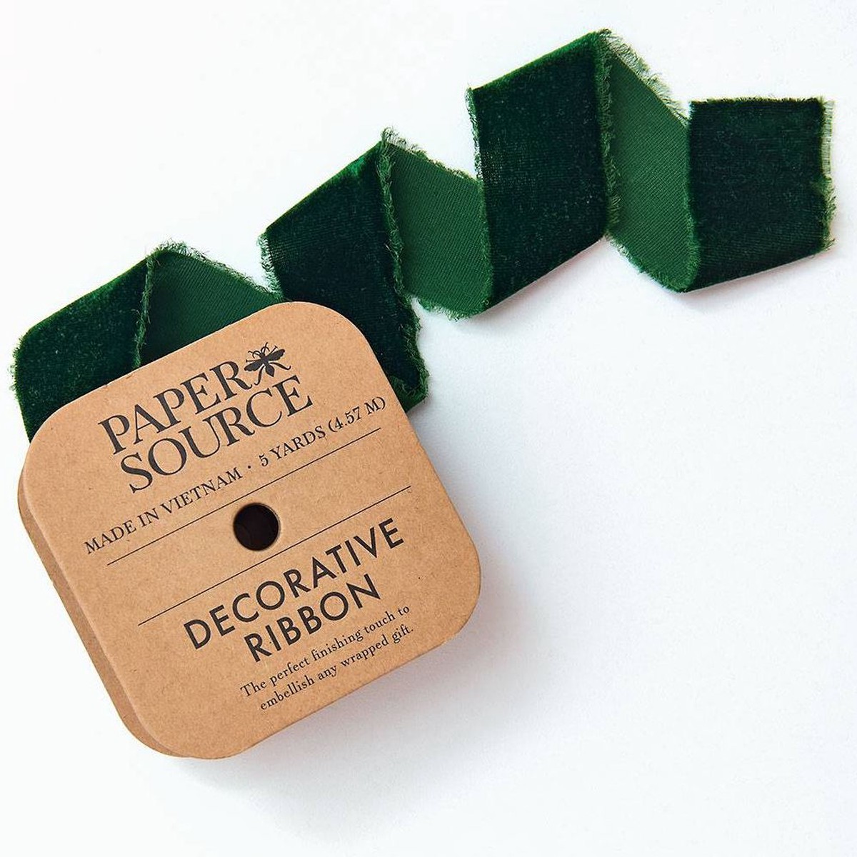 Green Frayed Velvet 1.5″ 5 YD