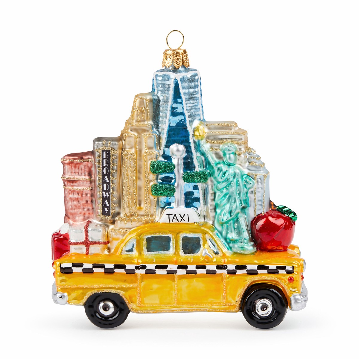 NYC Glass Holiday Ornament – Taxi