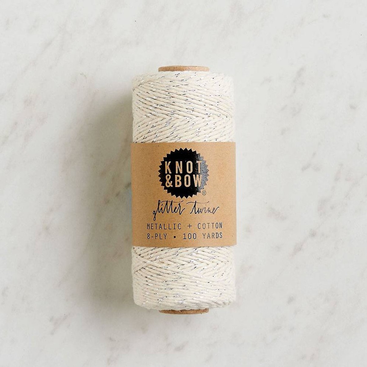 Silver Metallic Natural Twine Spool