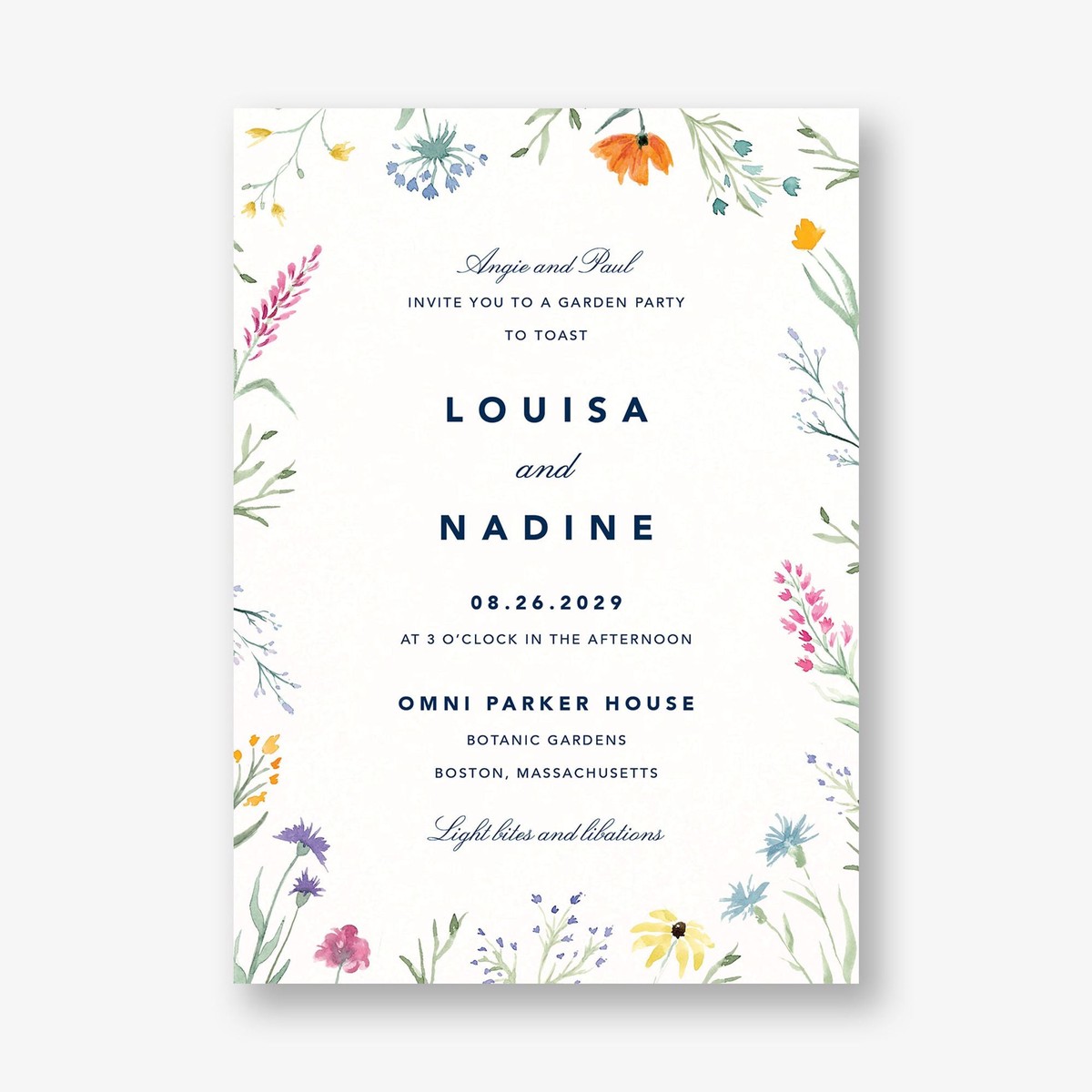 Watercolor Wildflowers Party Invitation