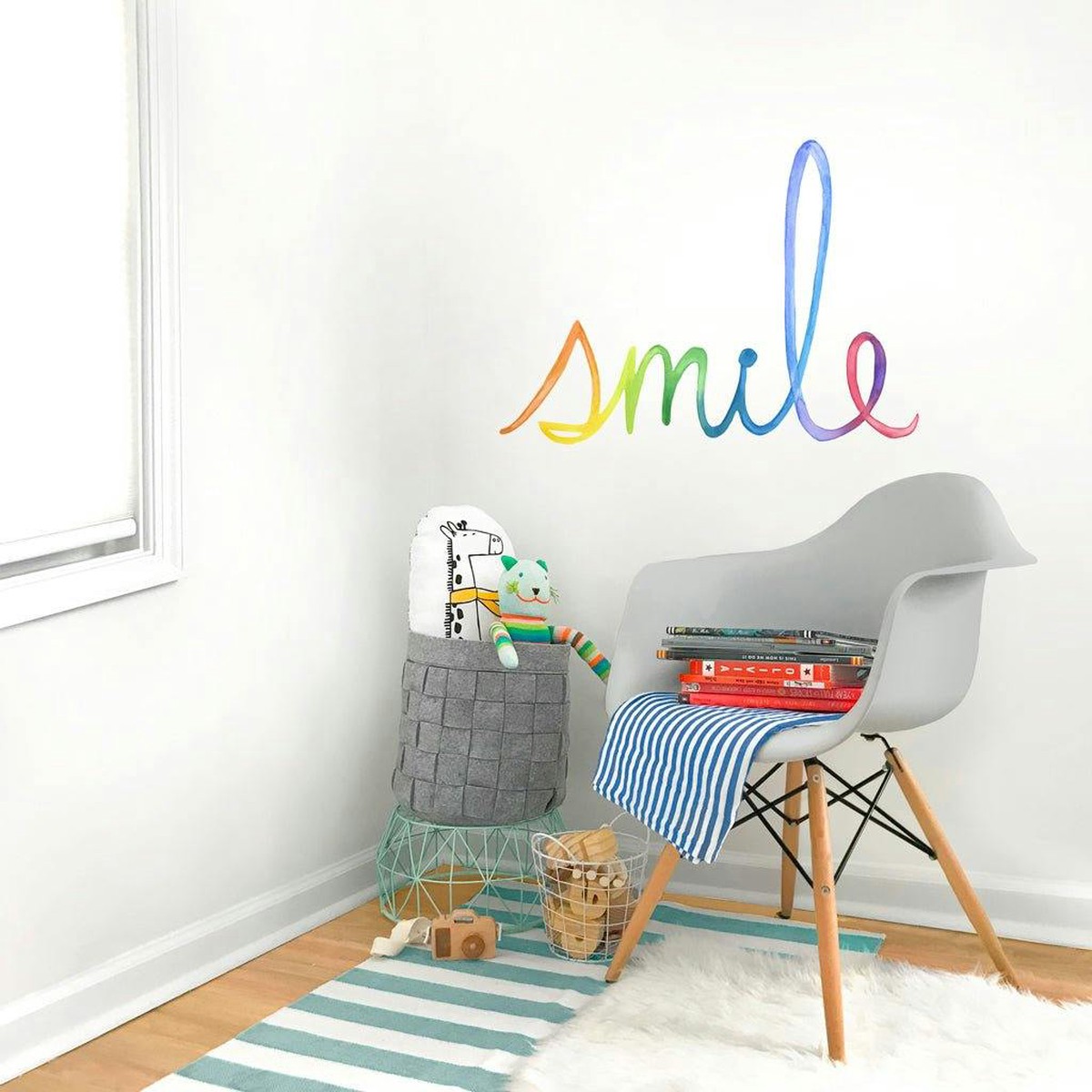 Watercolor Words  Smile  Peel-and-Stick Wall Decals