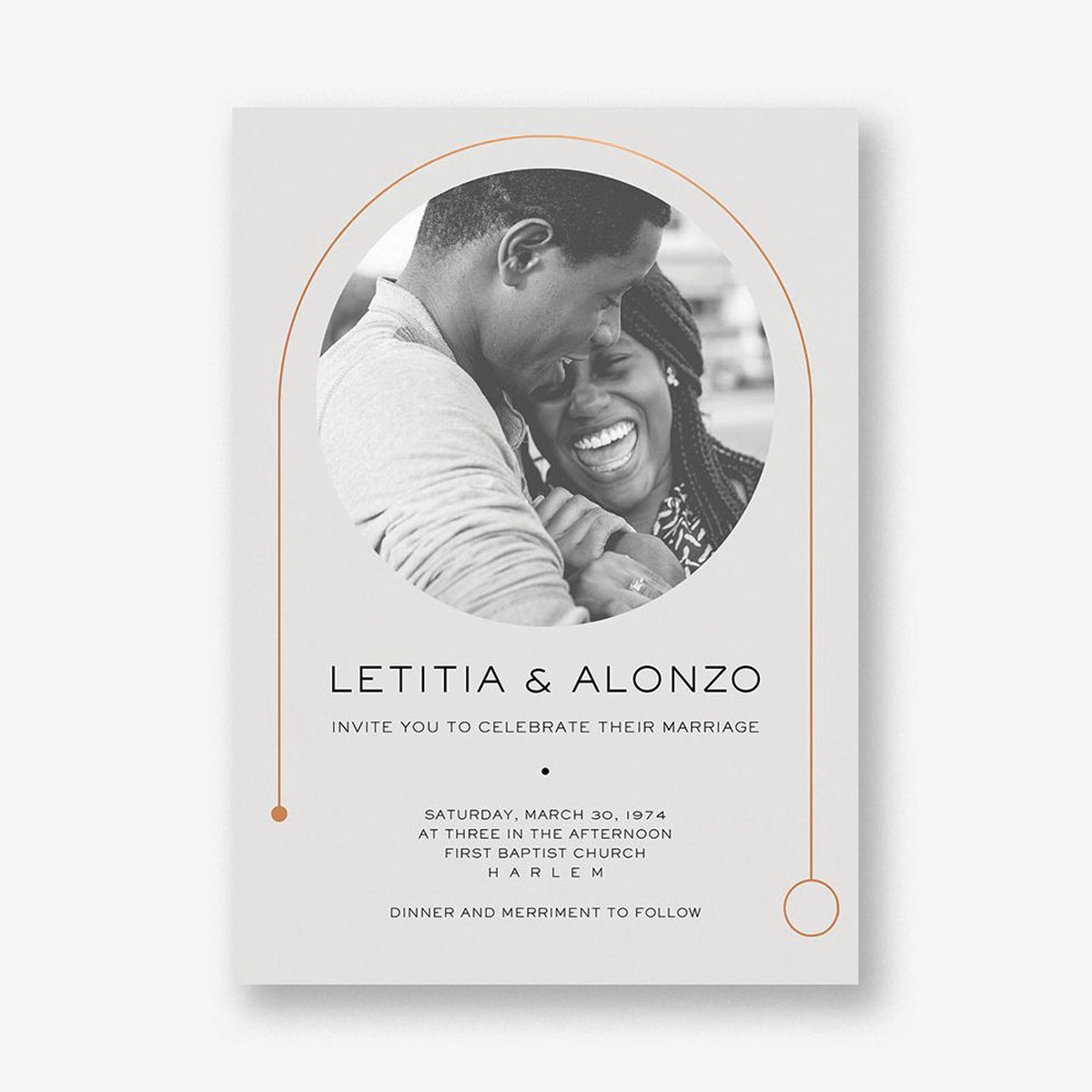 Destiny Photo White Wedding Invitation