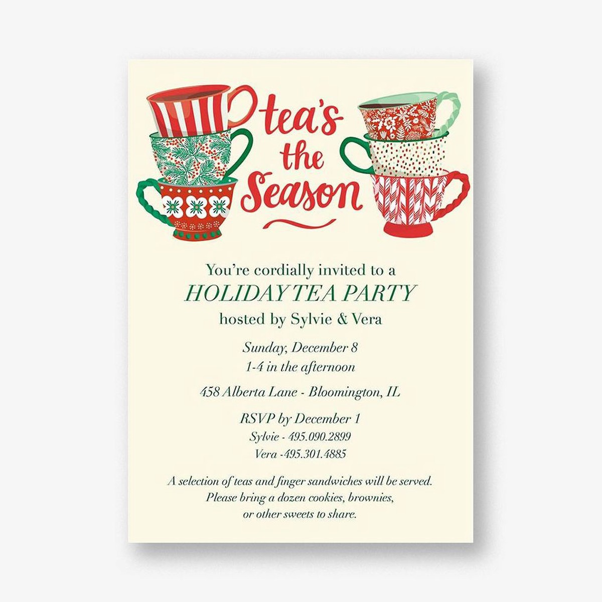 Teas the Season Holiday Party Invitation