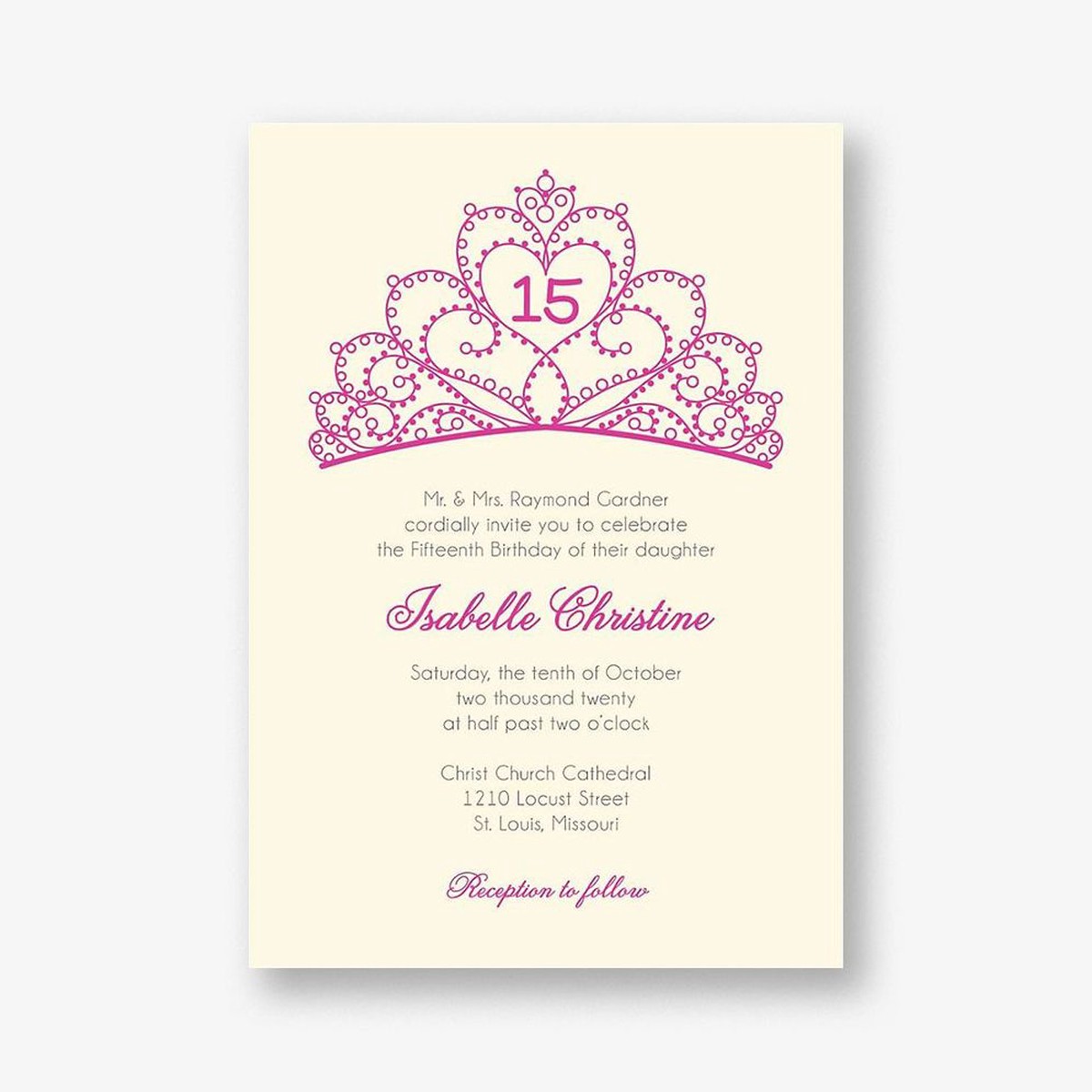 Tiara Quinceaera Invitation
