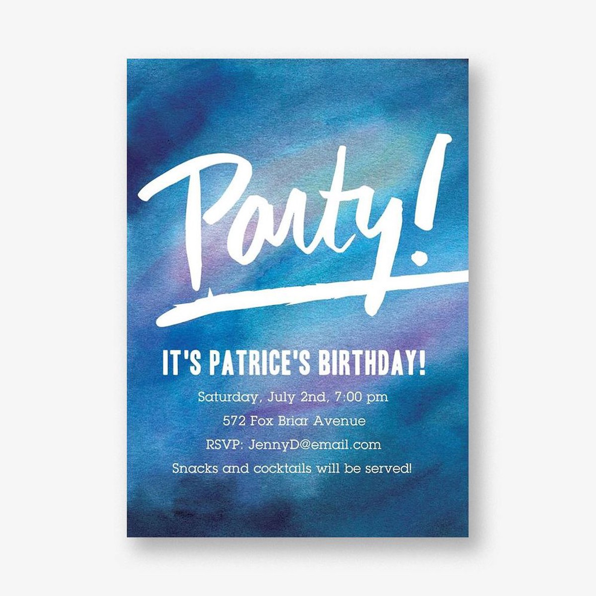 Watercolor Background Party Invitation