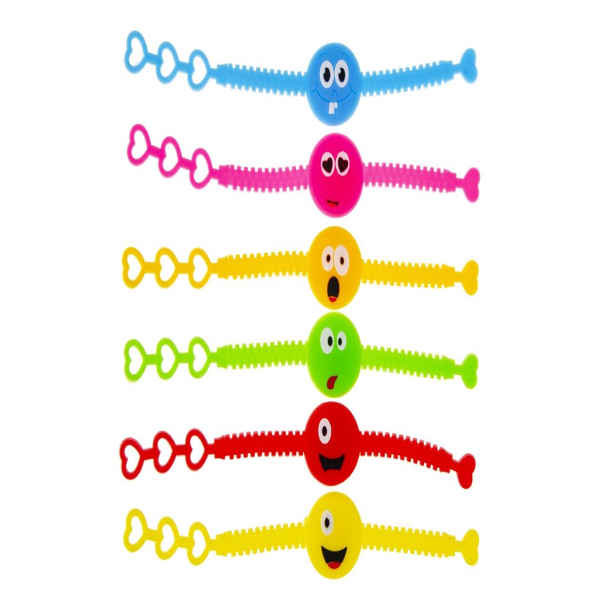Pack of 12 Emotion Faces Bracelets 19cm