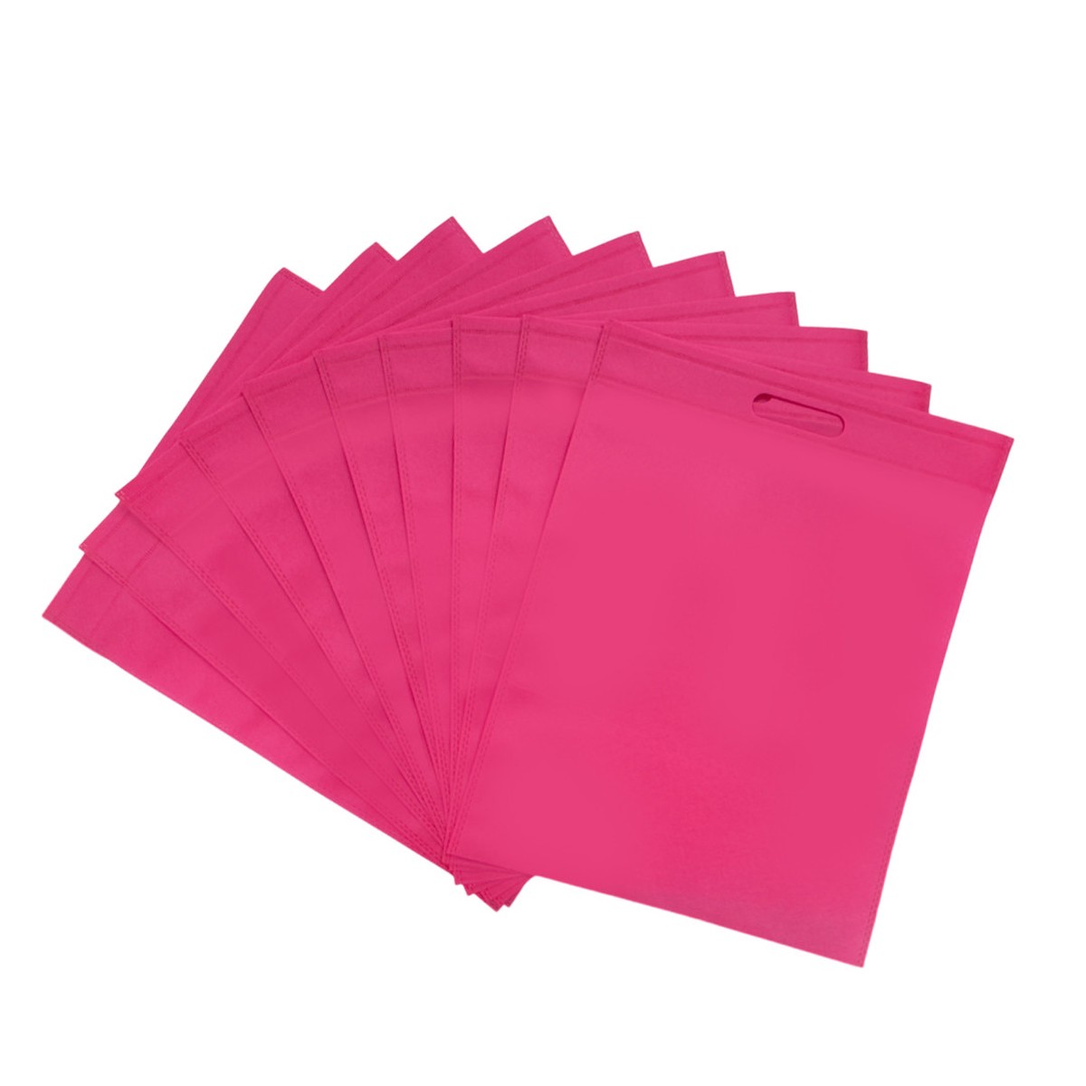 Pack of 25 Pink Coloured 40x30cm Non-Woven Patch Handle Bags