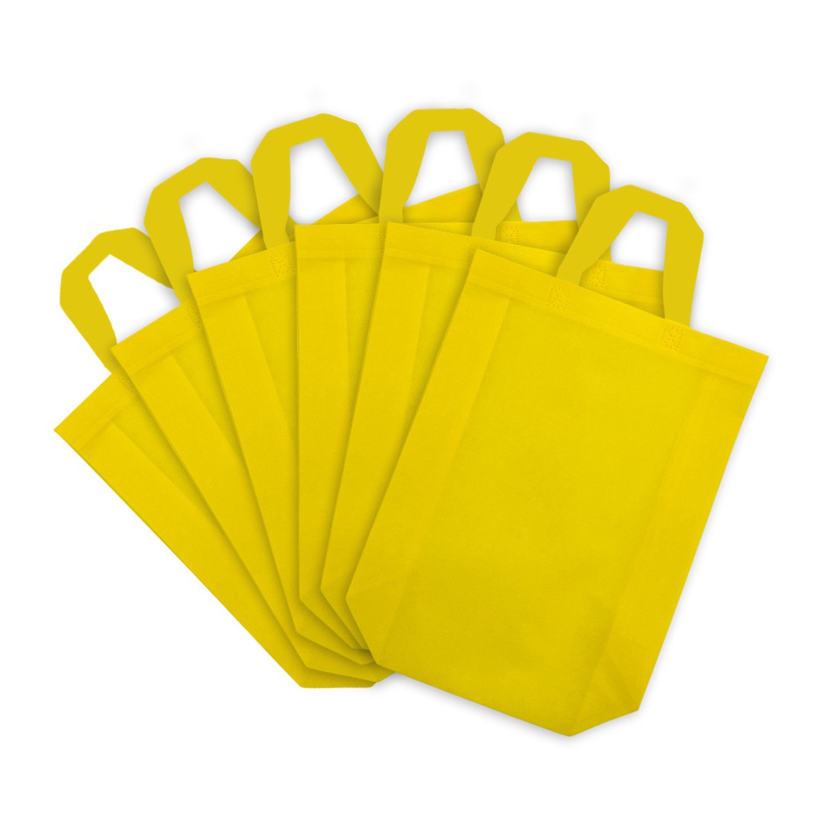 Pack of 25 Yellow Coloured 25x35x10cm Non-Woven Bags with Handle