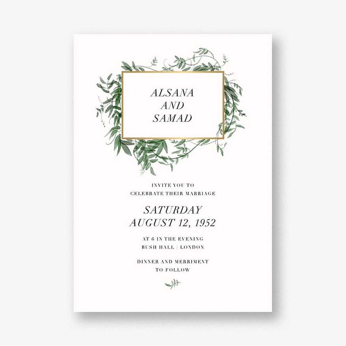 Thirlmere Wedding Invitation