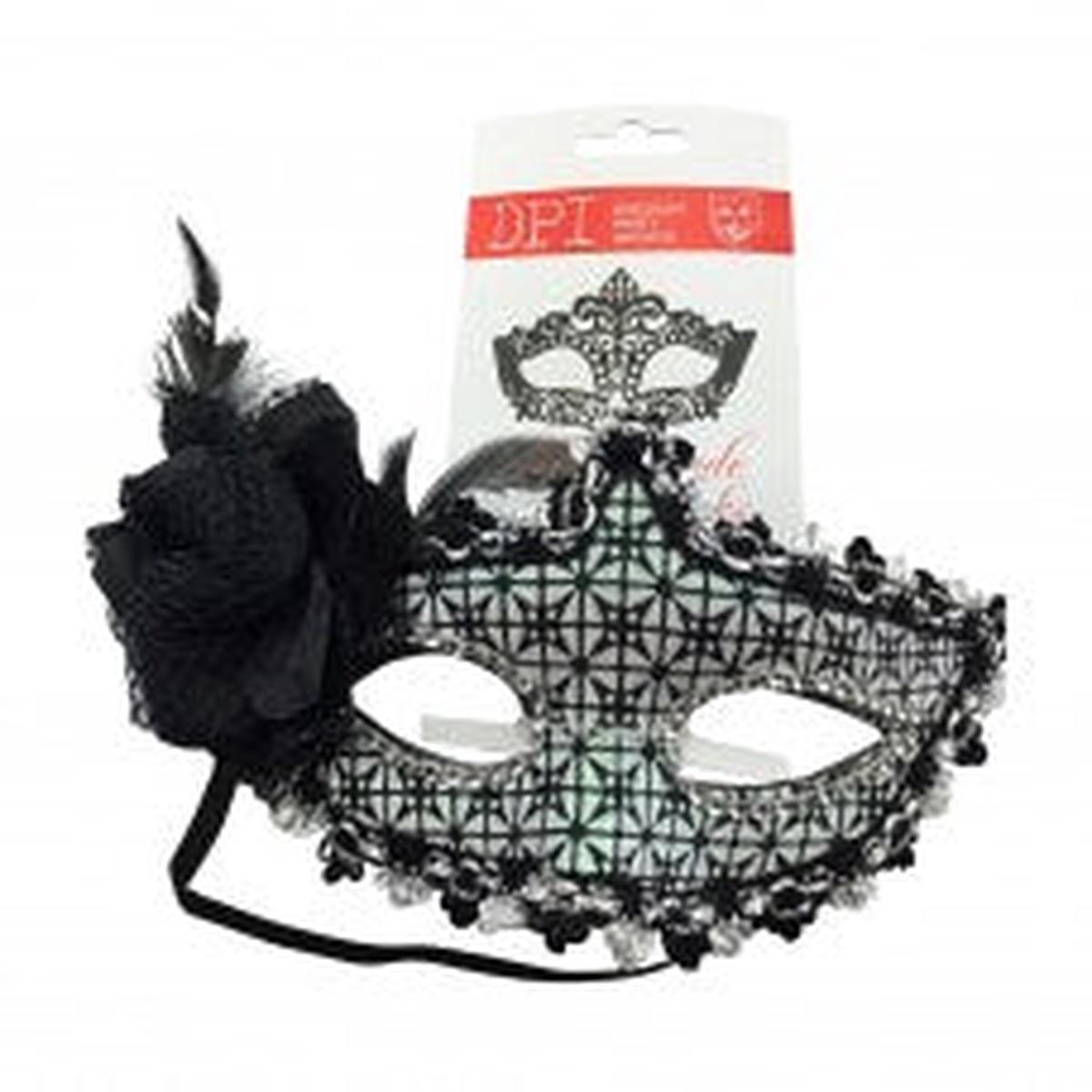 Glitter Star Mask W/FlowerBlack