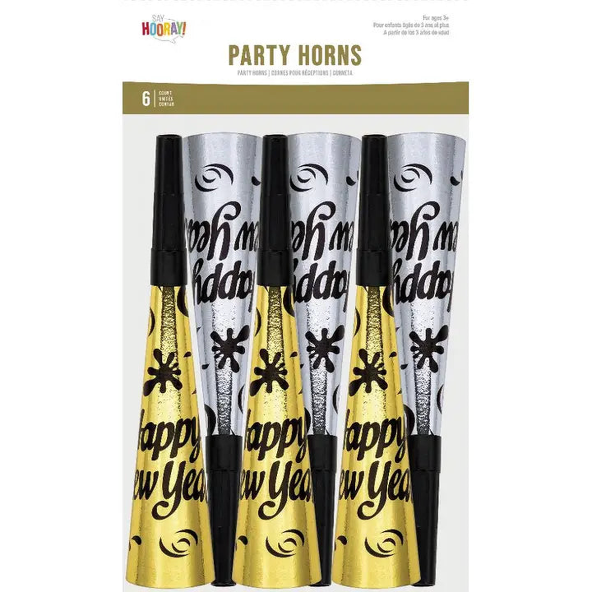 Long Silver and Gold Foil Party Blowers
