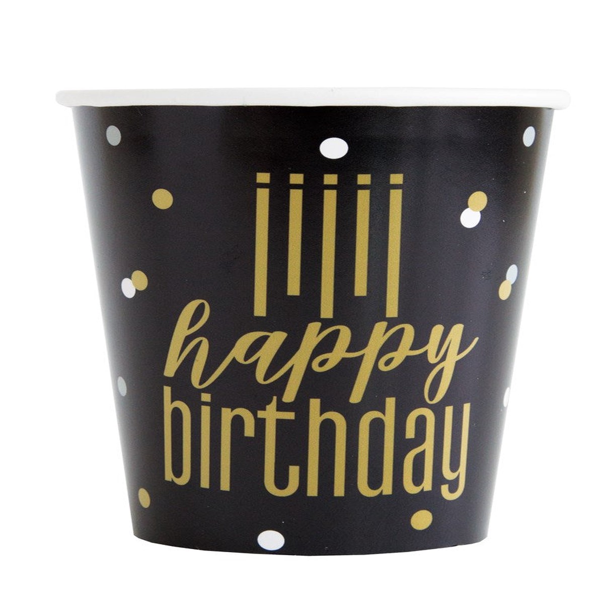 Happy Birthday Metallic Cup 9 ounce 8ct