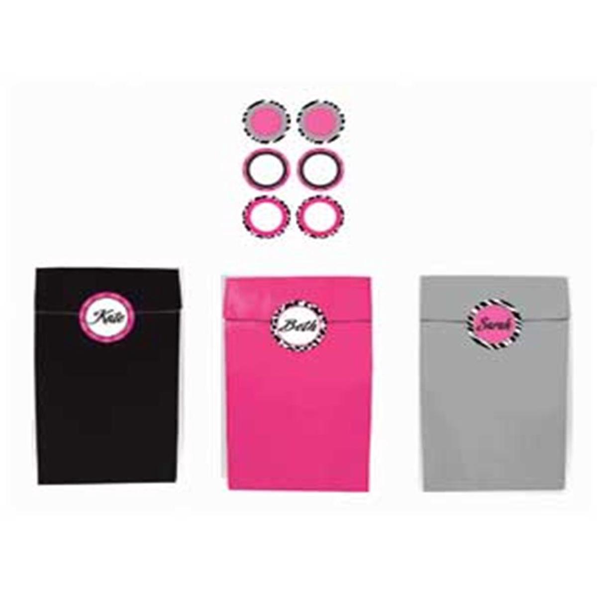 Zebra Party Bag w-Sticker 12ct