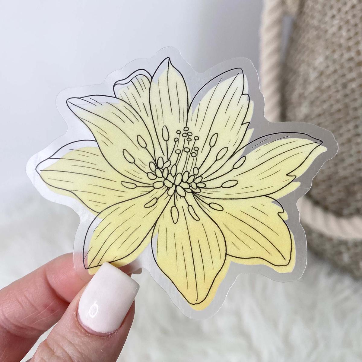 Yellowbird Magnolia Watercolor - Clear Sticker
