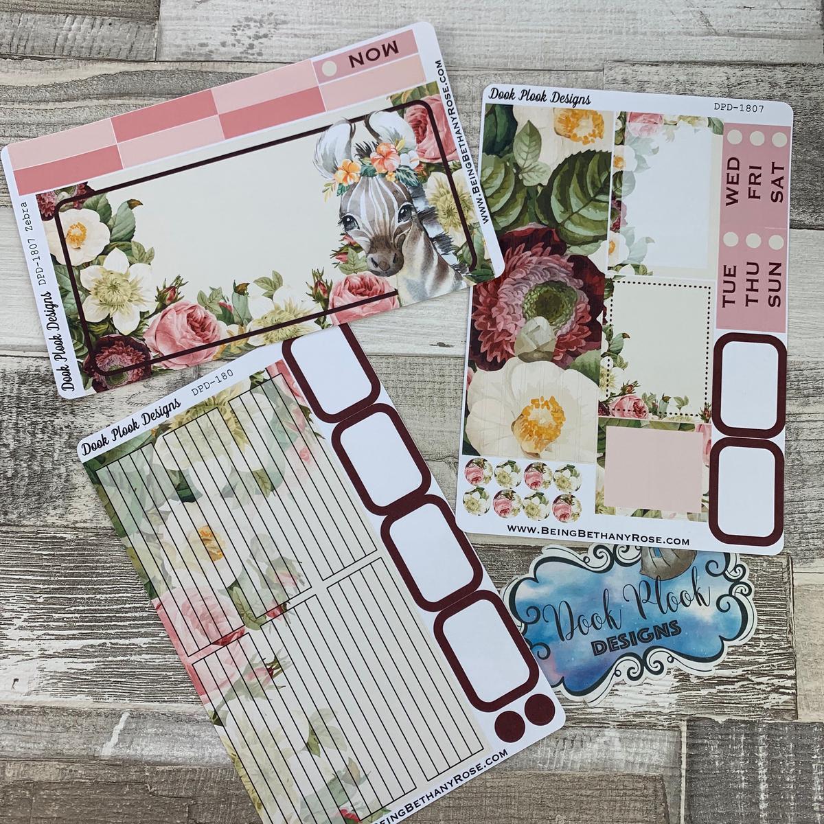 Zebra Watercolour Passion Planner Week Kit (DPD1807)