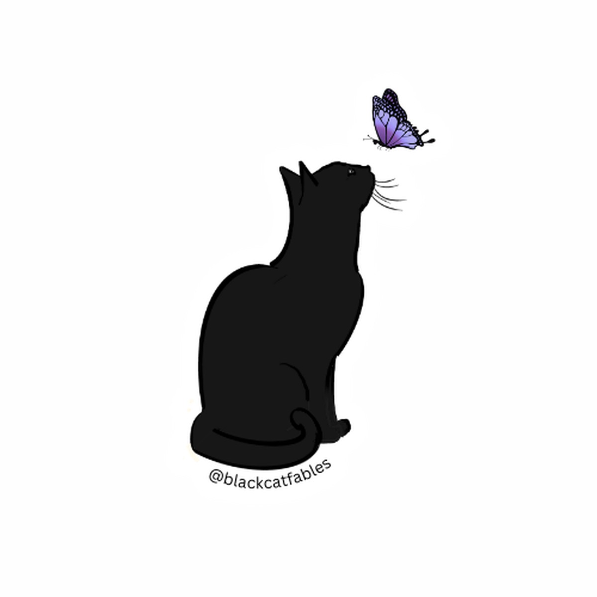 "Black Cats & Butterflies" Die Cut Sticker