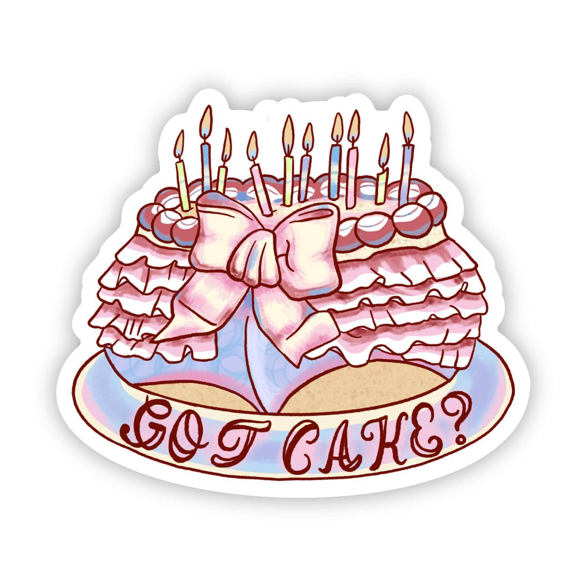 "Got cake" food pun sticker