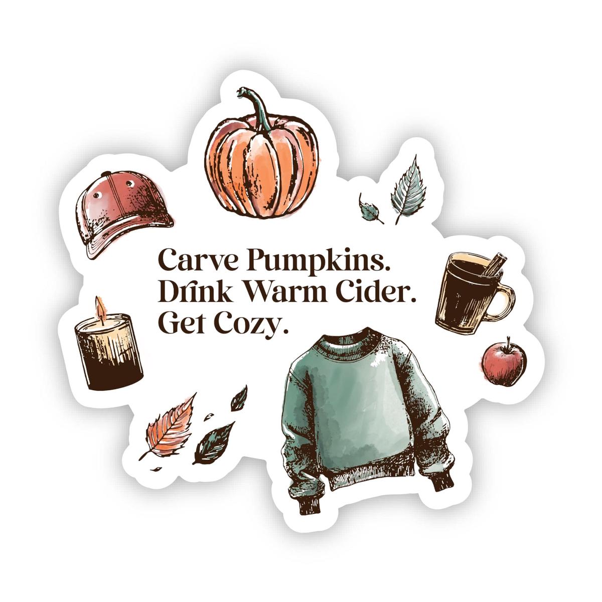 "Carve Pumpkins..." Quote Fall Icons Sticker