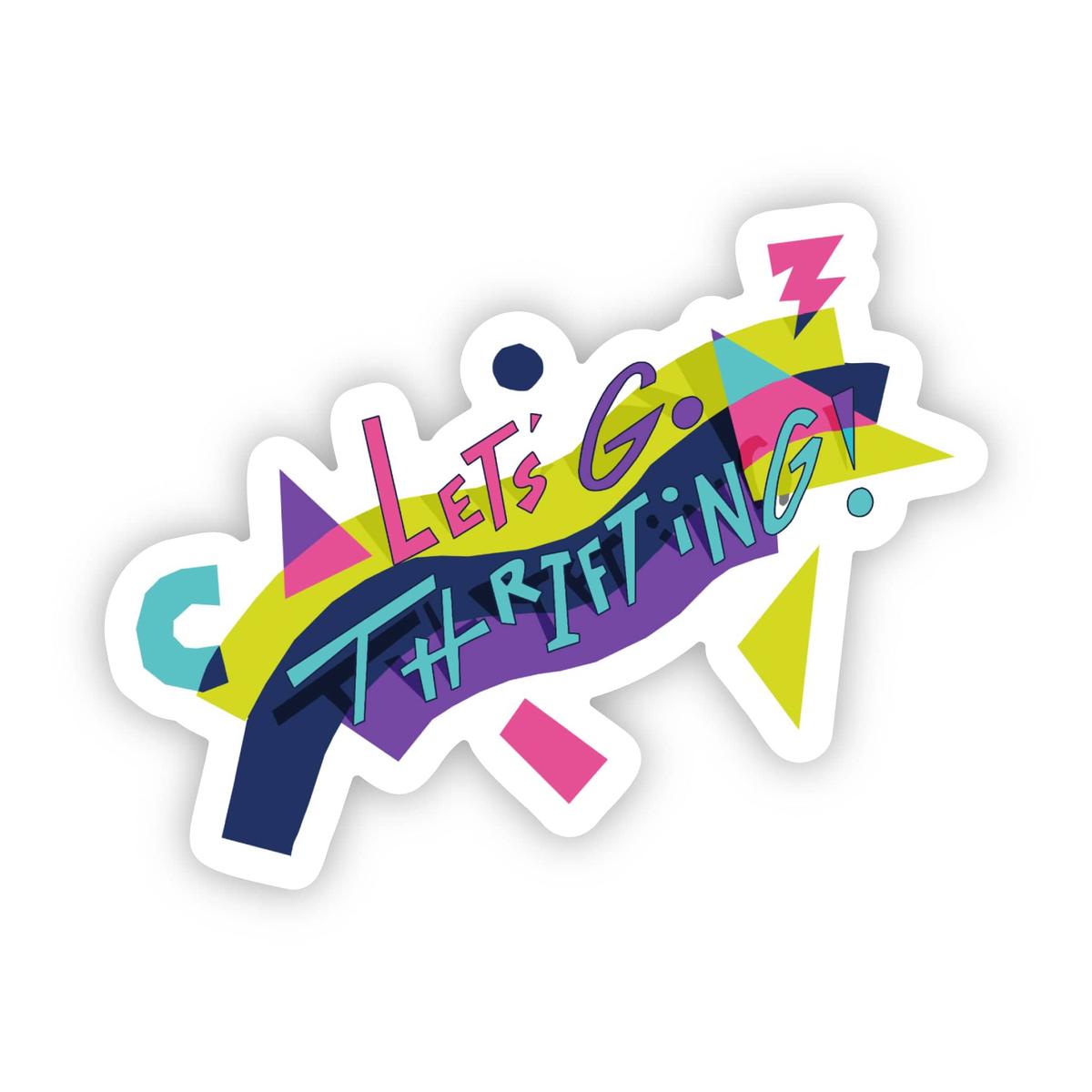 "Let's Go Thrifting" Retro Sticker