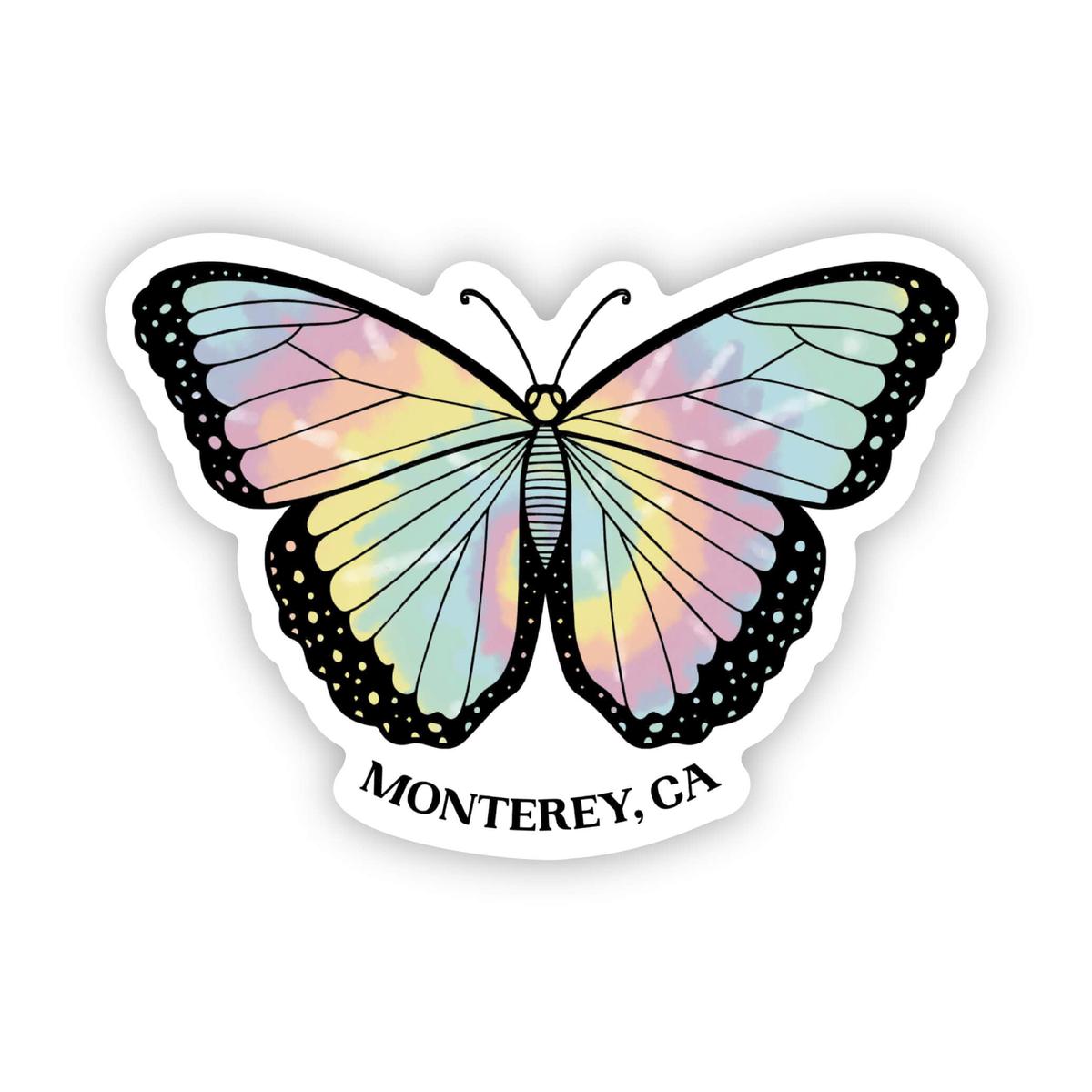 "Monterey, CA" Tie Die Butterfly Sticker