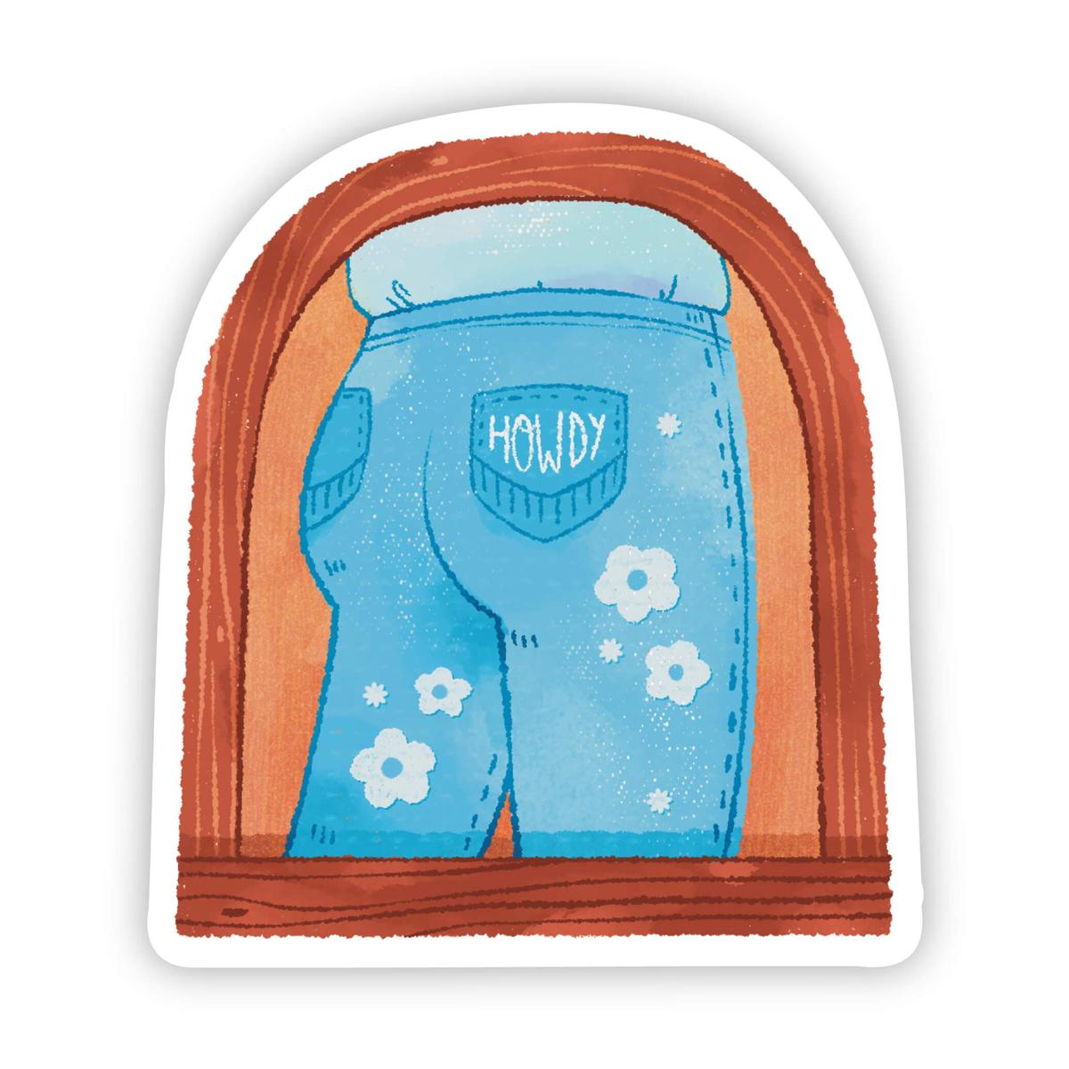 "Howdy" Blue Jean Butt Sticker