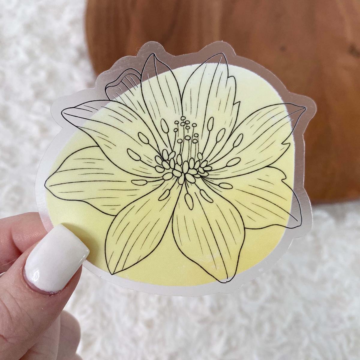 Yellowbird Magnolia Abstract - Clear Sticker