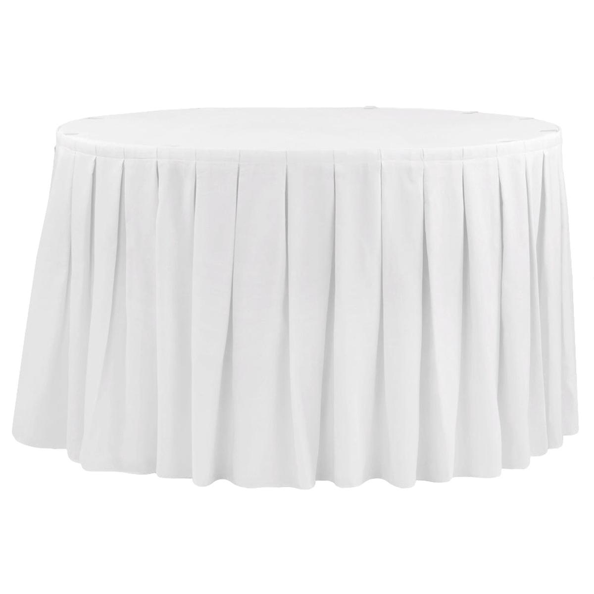 Polyester 21ft Table Skirt - White