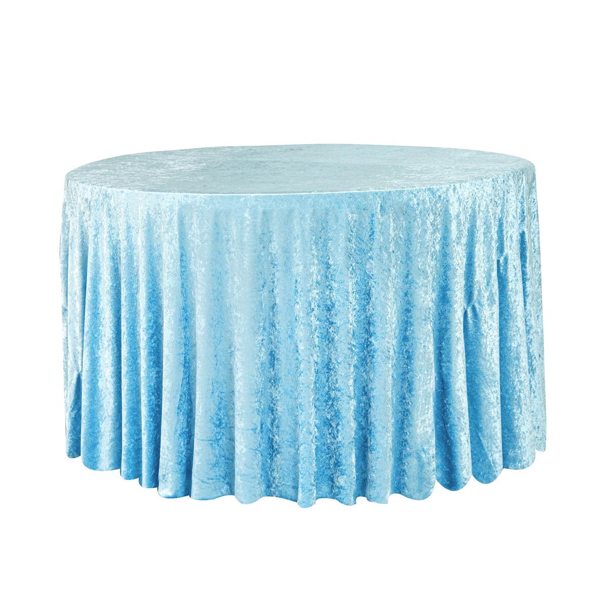 Velvet 108" Round Tablecloth - Baby Blue